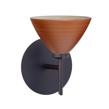 Besa Lighting Domi Mini Sconce, Cherry, Bronze Finish, 1x40W Halogen 1SW-1743CH-BR